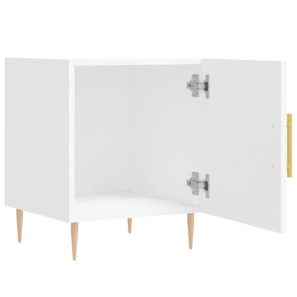vidaXL sengeborde 2 stk. 40x40x50 cm konstrueret træ hvid - Natborde