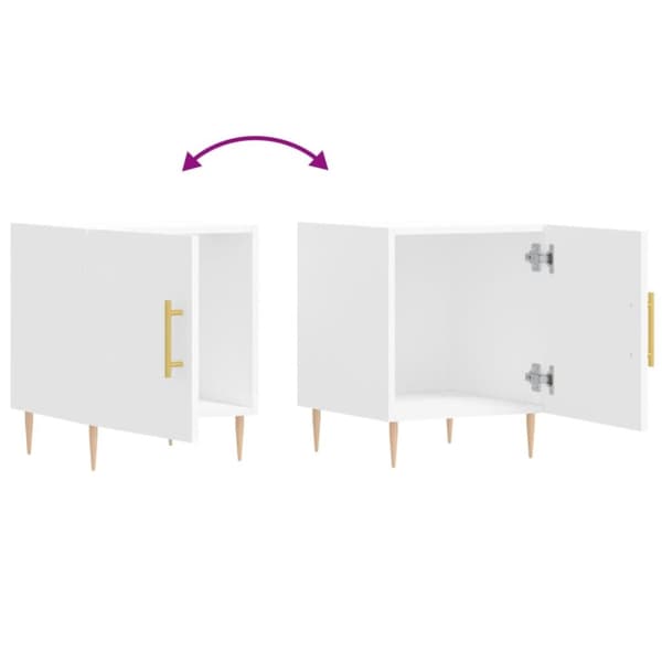 vidaXL sengeborde 2 stk. 40x40x50 cm konstrueret træ hvid - Natborde