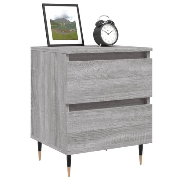 vidaXL sengebord 40x35x50 cm konstrueret træ grå sonoma-eg - Natborde