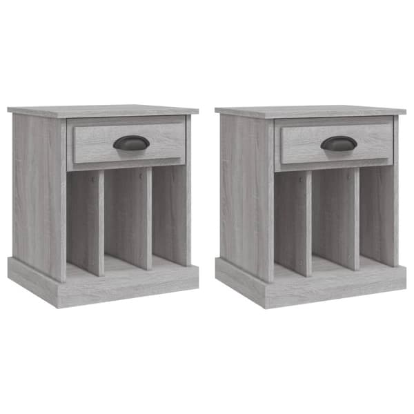 vidaXL sengeborde 2 stk. 43x36x50 cm grå sonoma-eg -  Natborde