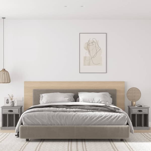 vidaXL sengeborde 2 stk. 43x36x50 cm grå sonoma-eg -  Natborde