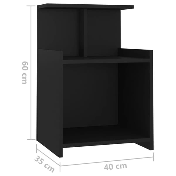 vidaXL sengebord 40x35x60 cm spånplade sort -  Natborde
