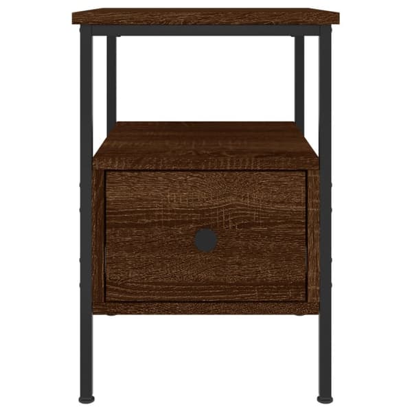 vidaXL Sängbord rökfärgad ek 34x36x50 cm konstruerat trä - Nattduksbord