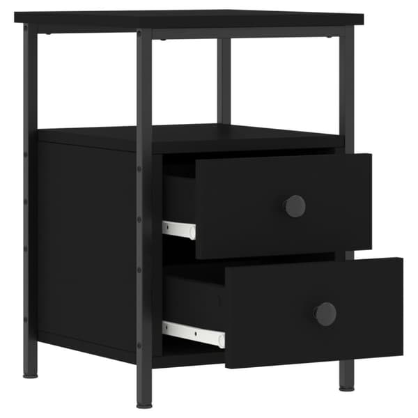 vidaXL Sängbord svart 34x35,5x50 cm konstruerat trä -  Nattduksbord