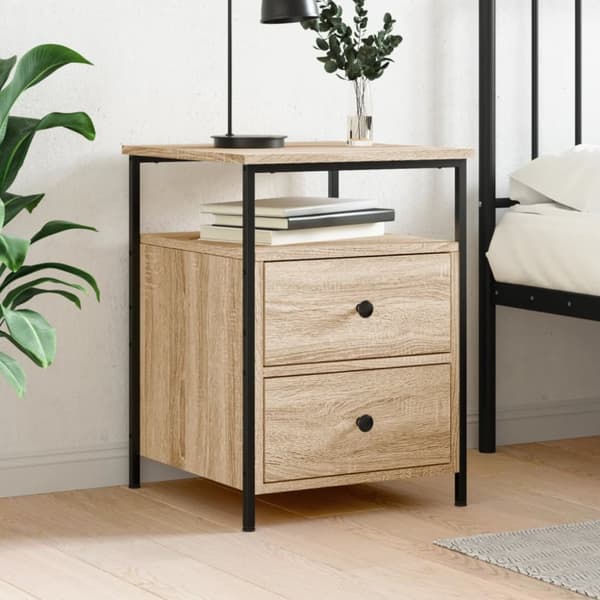 vidaXL sengebord 44x45x60 cm konstrueret træ sonoma-eg -  Natborde