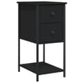 Miniatyrbillede 3 af 11: vidaXL sengebord 32x42x70 cm konstrueret træ sort -  Natborde