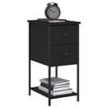 Miniatyrbillede 4 af 11: vidaXL sengebord 32x42x70 cm konstrueret træ sort -  Natborde