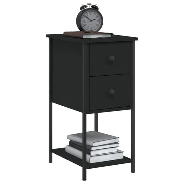 vidaXL sengebord 32x42x70 cm konstrueret træ sort -  Natborde