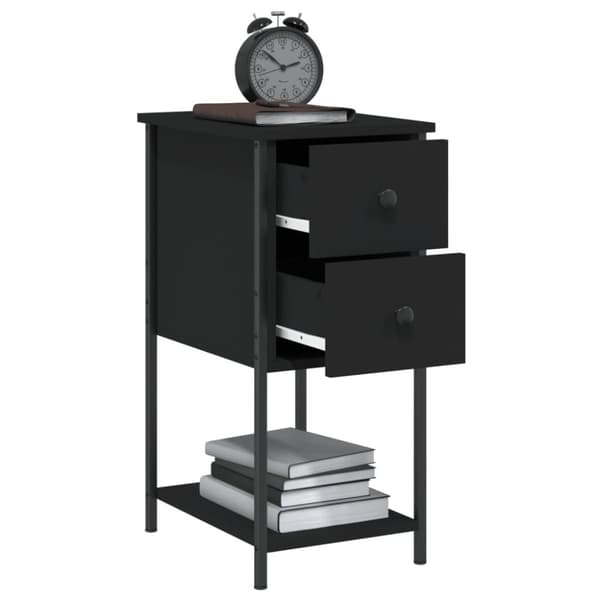 vidaXL sengebord 32x42x70 cm konstrueret træ sort -  Natborde