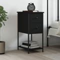 Miniatyrbillede 2 af 11: vidaXL sengebord 32x42x70 cm konstrueret træ sort -  Natborde