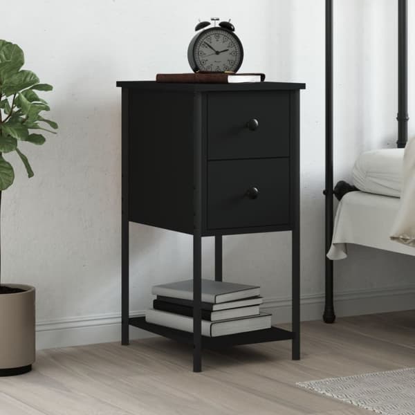 vidaXL sengebord 32x42x70 cm konstrueret træ sort -  Natborde