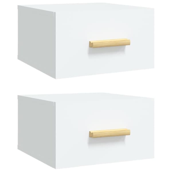vidaXL Väggmonterade sängbord 2 st vit 35x35x20 cm - Nattduksbord