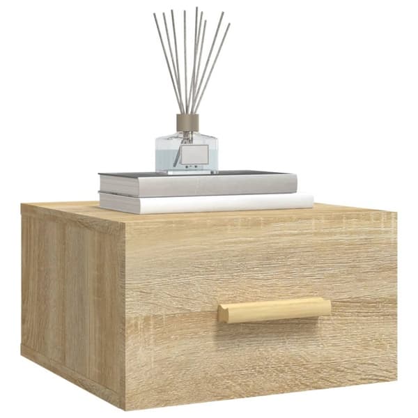 vidaXL væghængt sengebord 35x35x20 cm sonoma-eg - Natborde