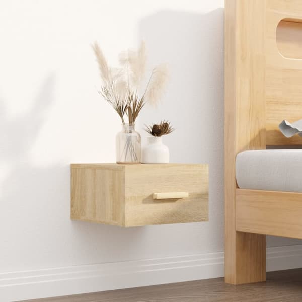 vidaXL væghængt sengebord 35x35x20 cm sonoma-eg - Natborde