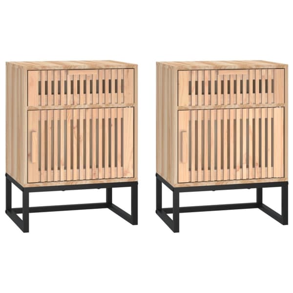 vidaXL Yöpöydät 2 kpl 40x30x55,5 cm tekninen puu ja rauta -  Yöpöydät