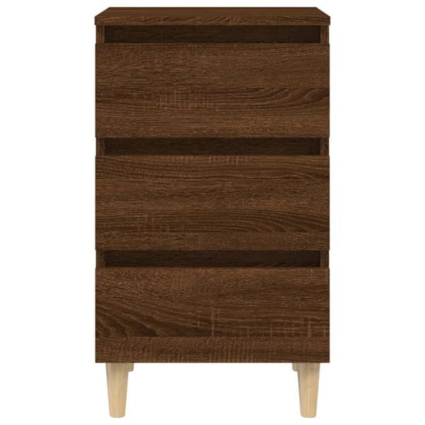 vidaXL sengebord med massive træben 40x35x69 cm brun egetræsfarve -  Natborde