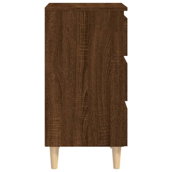 vidaXL sengebord med massive træben 40x35x69 cm brun egetræsfarve -  Natborde