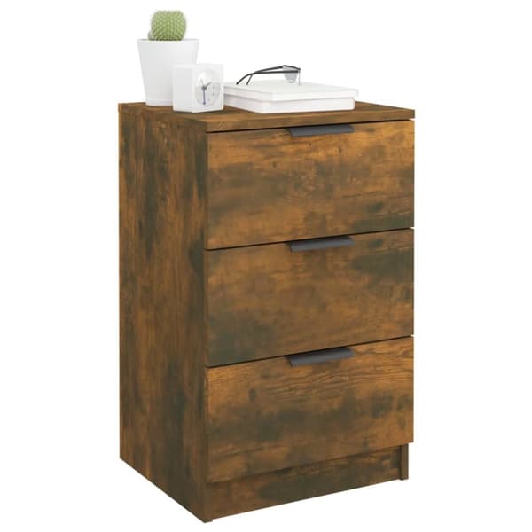vidaXL sengeborde 2 stk. 40x36x65 cm røget egetræsfarve -  Natborde