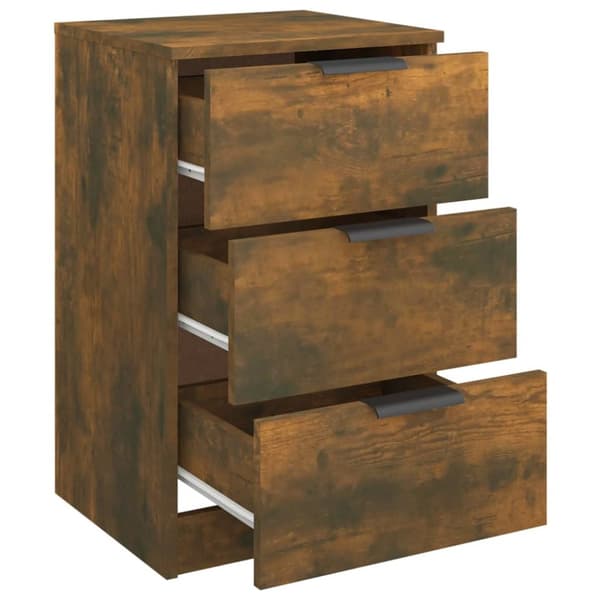 vidaXL sengeborde 2 stk. 40x36x65 cm røget egetræsfarve -  Natborde