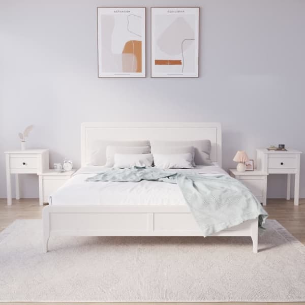 vidaXL sengeborde 2 stk. 79,5x38x65,5 cm massivt fyrretræ hvid - Natborde