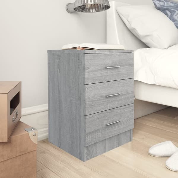 vidaXL Yöpöydät 2 kpl harmaa sonoma 38x35x56 cm tekninen puu - Yöpöydät