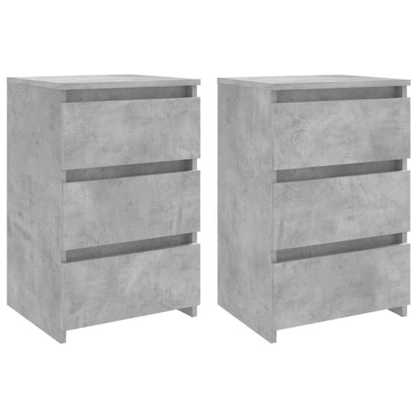 vidaXL Yöpöydät 2 kpl betoninharmaa 40x35x62,5 cm tekninen puu -  Yöpöydät