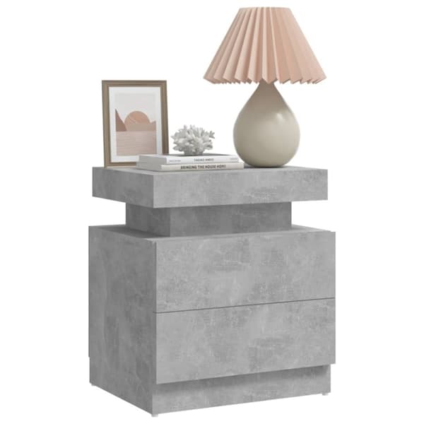 vidaXL Sängbord betonggrå 45x35x52 cm spånskiva - Nattduksbord