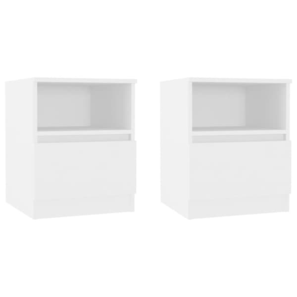 vidaXL sengeborde 2 stk. 40x40x50 cm konstrueret træ hvid - Natborde