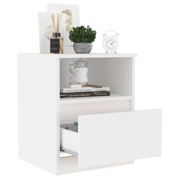 vidaXL sengeborde 2 stk. 40x40x50 cm konstrueret træ hvid - Natborde