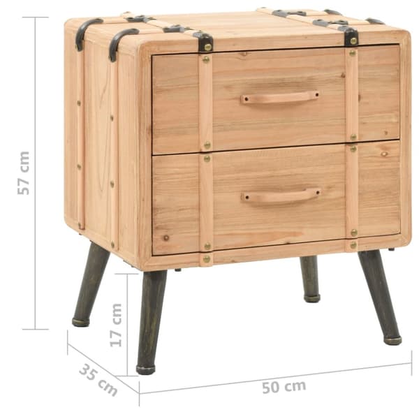 vidaXL sengeskab massivt fyrretræ 50 x 35 x 57 cm - Natborde