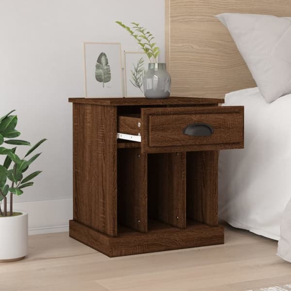 vidaXL Yöpöydät 2 kpl ruskea tammi 43x36x50 cm - Yöpöydät