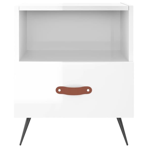 vidaXL Yöpöydät 2 kpl korkeakiilto valk. 40x35x47,5 cm tekninen puu - Yöpöydät