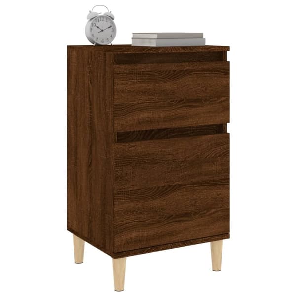 vidaXL sengeborde 2 stk. 40x35x70 cm brun egetræsfarve -  Natborde
