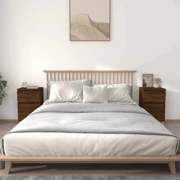 vidaXL sengeborde 2 stk. 40x35x70 cm brun egetræsfarve -  Natborde