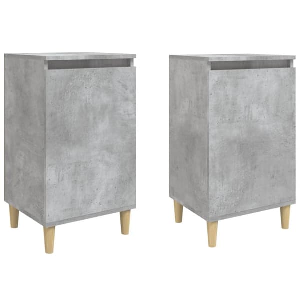 vidaXL sengeborde 2 stk. 40x35x70 cm konstrueret træ betongrå -  Natborde