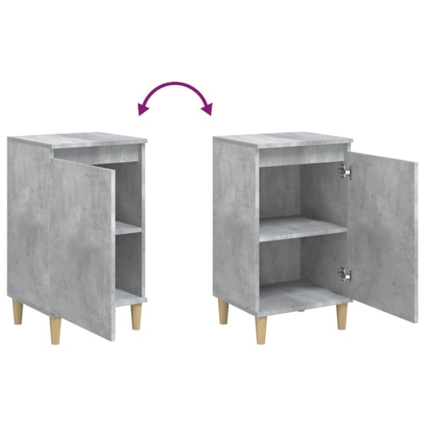 vidaXL sengeborde 2 stk. 40x35x70 cm konstrueret træ betongrå -  Natborde