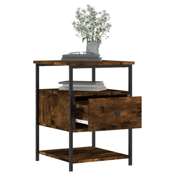vidaXL sengeborde 2 stk. 40x42x56 cm konstrueret træ røget egetræ - Natborde