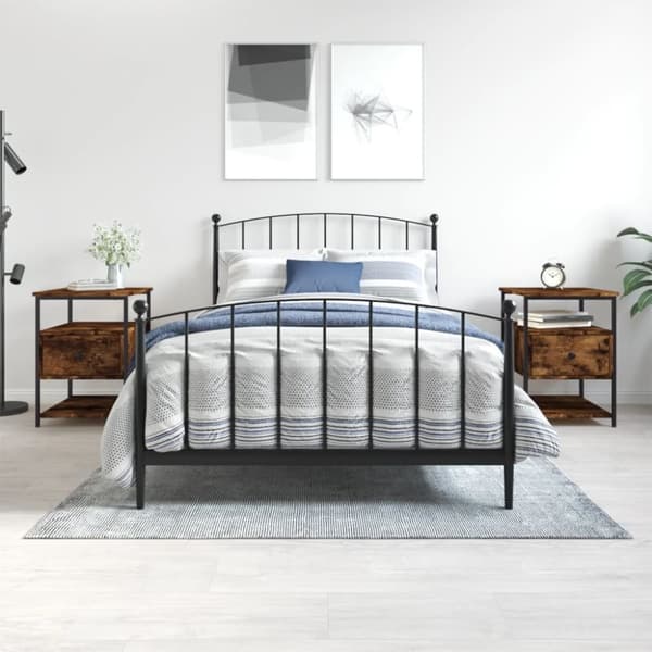 vidaXL sengeborde 2 stk. 40x42x56 cm konstrueret træ røget egetræ - Natborde