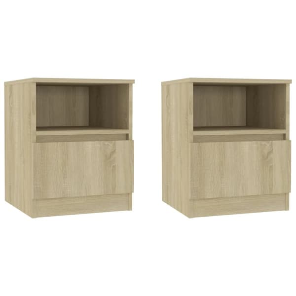 vidaXL Sängbord sonoma-ek 40x40x50 cm konstruerat trä - Nattduksbord
