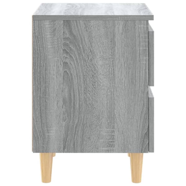 vidaXL Yöpöydät täyspuujaloilla 2 kpl harmaa Sonoma 40x35x50 cm - Yöpöydät