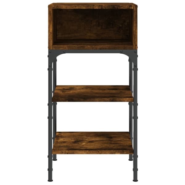 vidaXL Sängbord 2 st rökfärgad ek 35x34,5x70 cm konstruerat trä - Nattduksbord