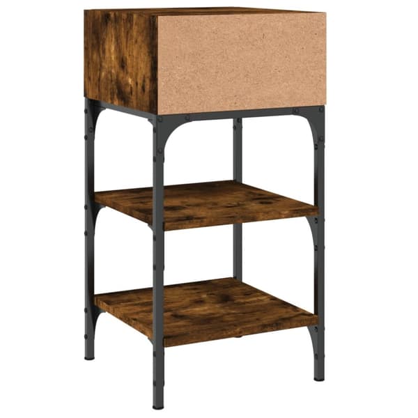 vidaXL Sängbord 2 st rökfärgad ek 35x34,5x70 cm konstruerat trä - Nattduksbord