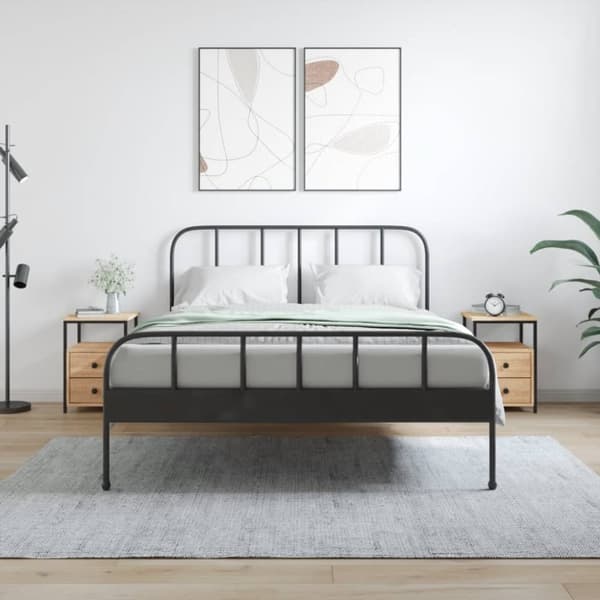 vidaXL sengeborde 2 stk. 34x35,5x50 cm konstrueret træ sonoma-eg - Natborde