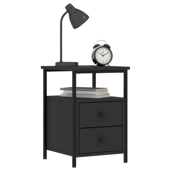 vidaXL Sängbord 2 st svart 34x35,5x50 cm konstruerat trä - Nattduksbord