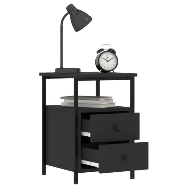 vidaXL Sängbord 2 st svart 34x35,5x50 cm konstruerat trä - Nattduksbord
