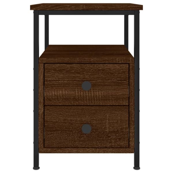 vidaXL Sängbord rökfärgad ek 34x35,5x50 cm konstruerat trä - Nattduksbord