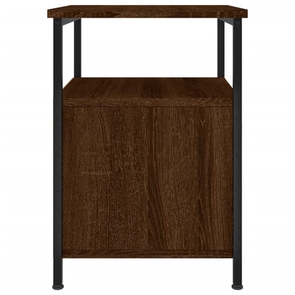 vidaXL Sängbord rökfärgad ek 34x35,5x50 cm konstruerat trä - Nattduksbord