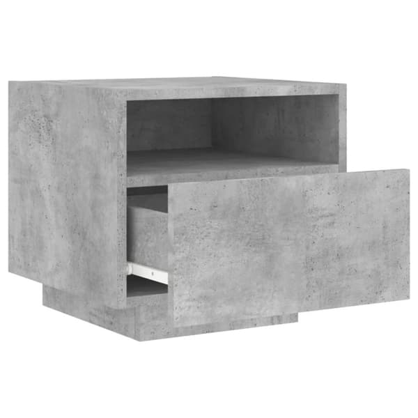 vidaXL sengeborde 2 stk. med LED-lys 40x39x37 cm betongrå -  Natborde