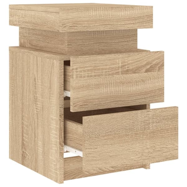 vidaXL Sängbord med LED-lampor 2 st sonoma-ek 35x39x55 cm - Nattduksbord
