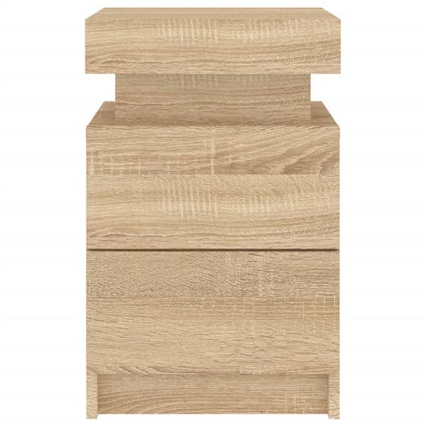 vidaXL Sängbord med LED-lampor 2 st sonoma-ek 35x39x55 cm - Nattduksbord